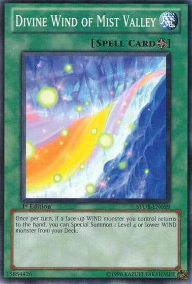 Divine Wind of Mist Valley Storm of Ragnarok Yu-Gi-Oh! card