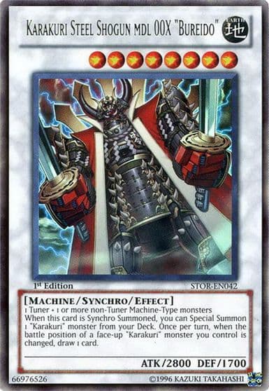 Karakuri Steel Shogun mdl 00X Bureido Storm of Ragnarok Yu-Gi-Oh! card