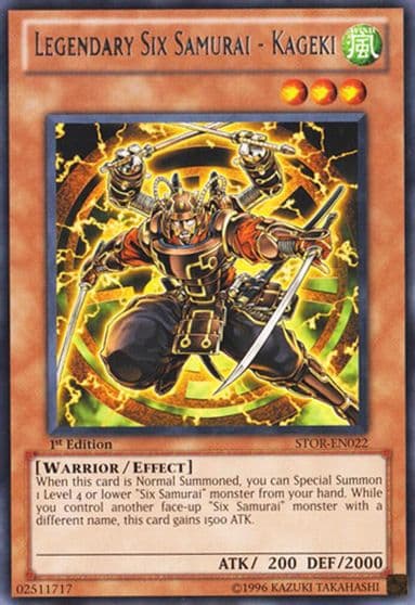 Legendary Six Samurai Kageki Storm of Ragnarok Yu-Gi-Oh! card