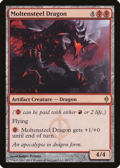 Moltensteel Dragon New Phyrexia Magic card