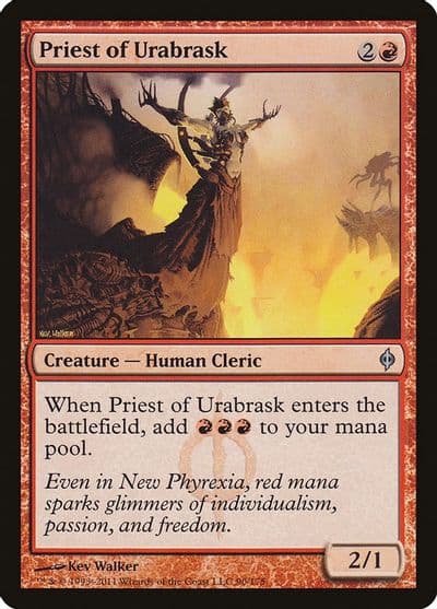 Priest of Urabrask New Phyrexia Magic card