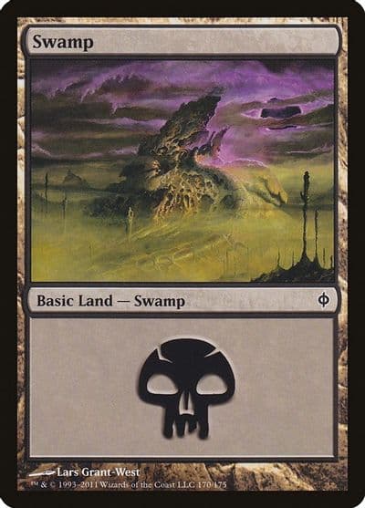 Swamp 170 New Phyrexia Magic card