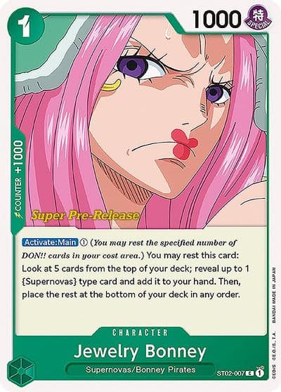 Jewelry Bonney Super Pre-Release Starter Deck 2: Worst Generation One Piece card