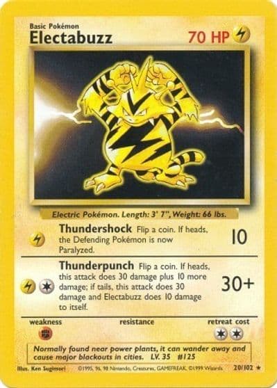 Electabuzz Base Set Pokemon card