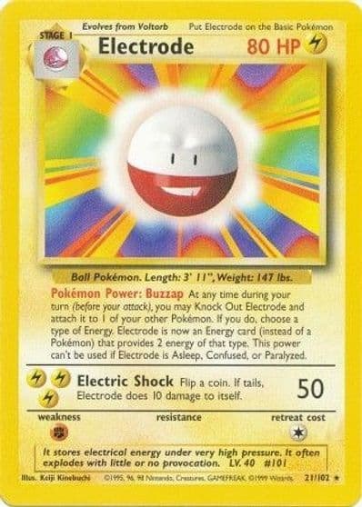 Electrode Base Set Pokemon card