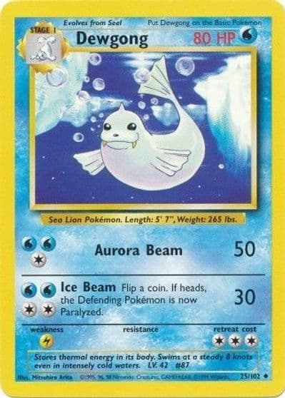 Dewgong Base Set Pokemon card