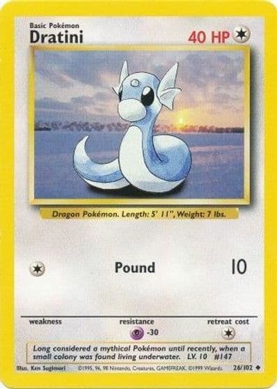 Dratini Base Set Pokemon card