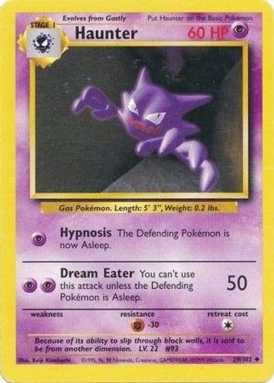 Haunter Base Set Pokemon card