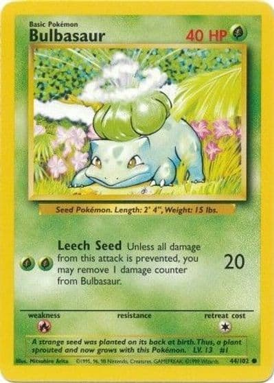Bulbasaur Base Set Pokemon card