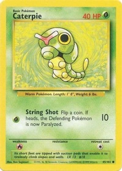 Caterpie Base Set Pokemon card