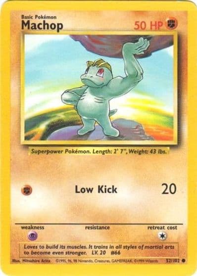 Machop Base Set Pokemon card