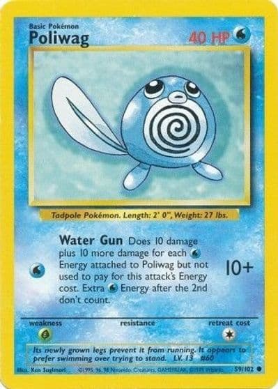 Poliwag Base Set Pokemon card