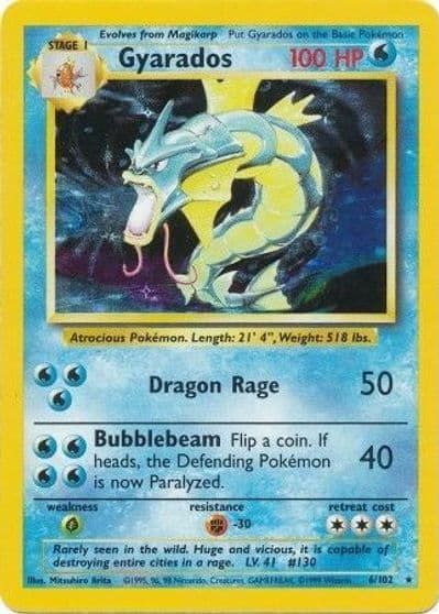 Gyarados Base Set Pokemon card