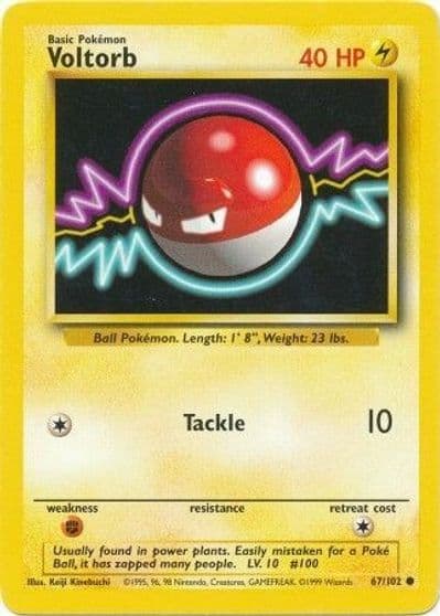 Voltorb Base Set Pokemon card