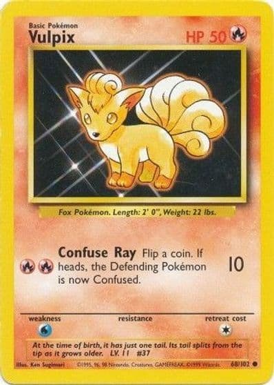 Vulpix Base Set Pokemon card