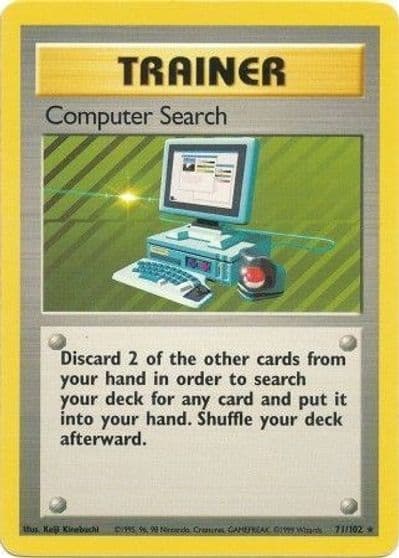 Computer Search Base Set Pokemon card