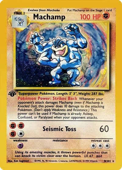 Machamp Base Set Pokemon card