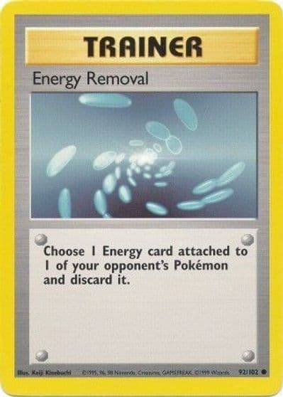 Energy Removal Base Set Pokemon card