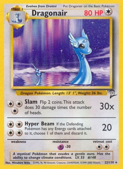 Dragonair Base Set 2 Pokemon card