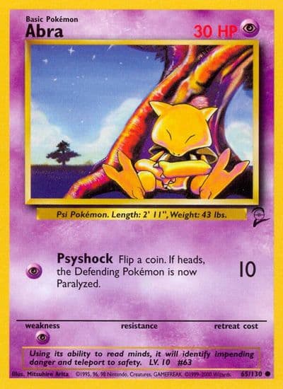 Abra Base Set 2 Pokemon card
