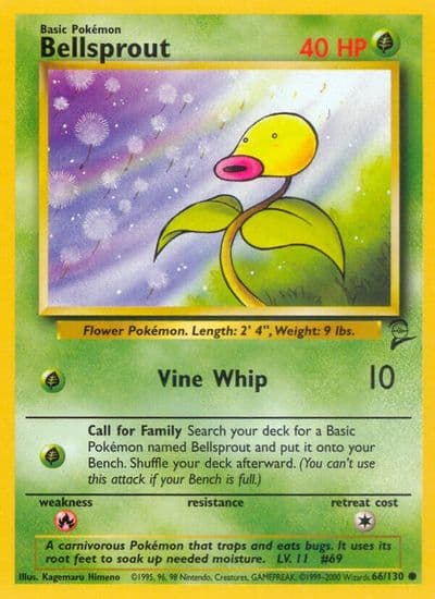 Bellsprout Base Set 2 Pokemon card