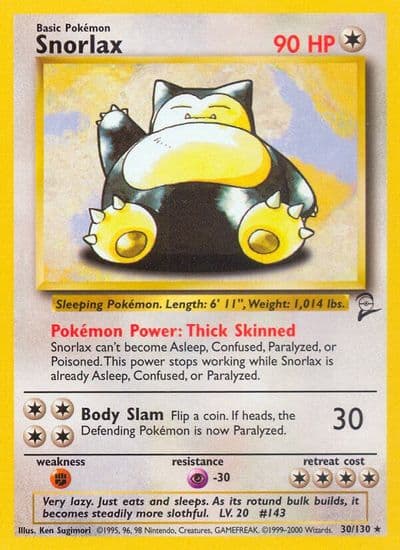 Snorlax Base Set 2 Pokemon card