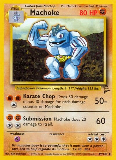 Machoke Base Set 2 Pokemon card