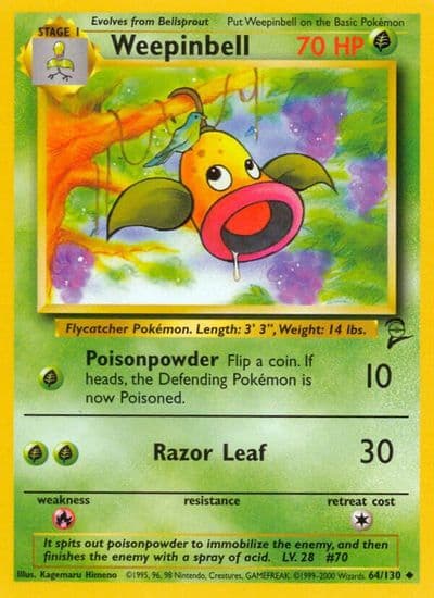 Weepinbell Base Set 2 Pokemon card