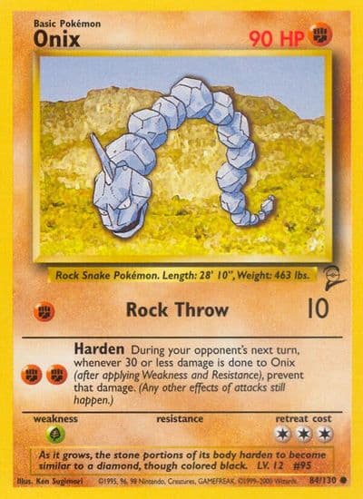 Onix Base Set 2 Pokemon card