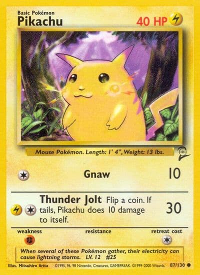 Pikachu Base Set 2 Pokemon card