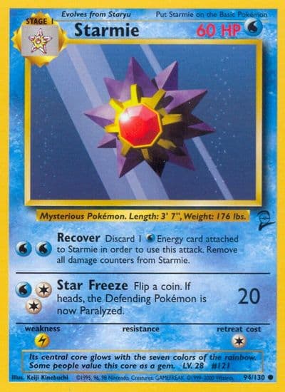 Starmie Base Set 2 Pokemon card