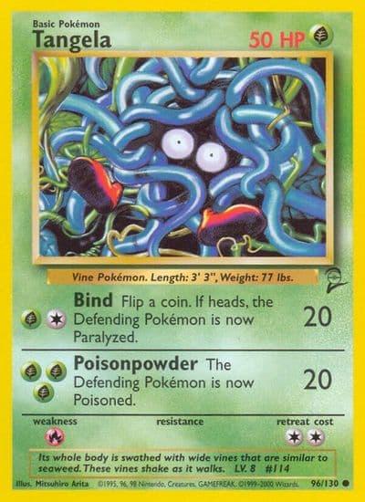 Tangela Base Set 2 Pokemon card