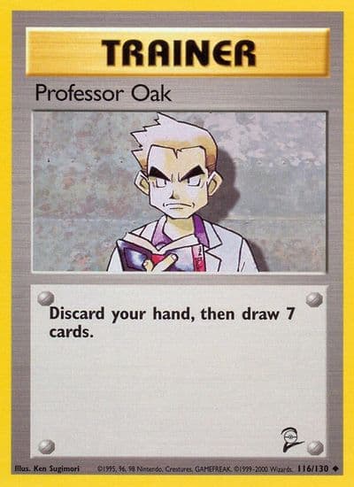 Professor Oak Base Set 2 Pokemon card