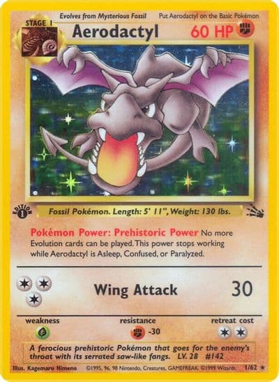 Aerodactyl (1) Fossil Pokemon card