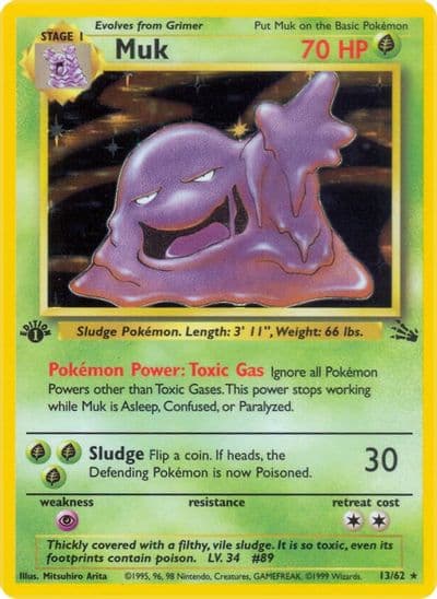 Muk (13) Fossil Pokemon card
