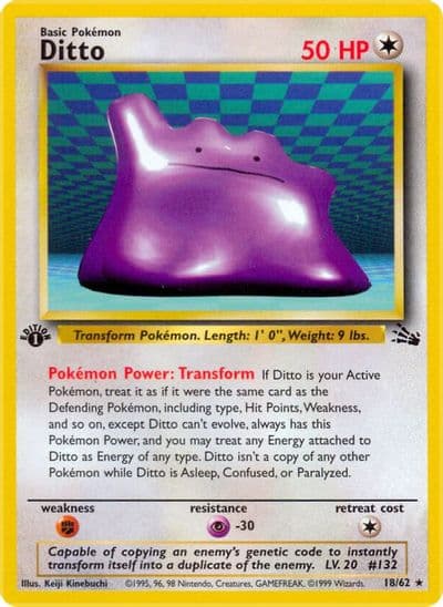 Ditto (18) Fossil Pokemon card