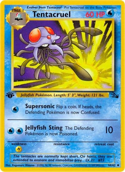Tentacruel Fossil Pokemon card