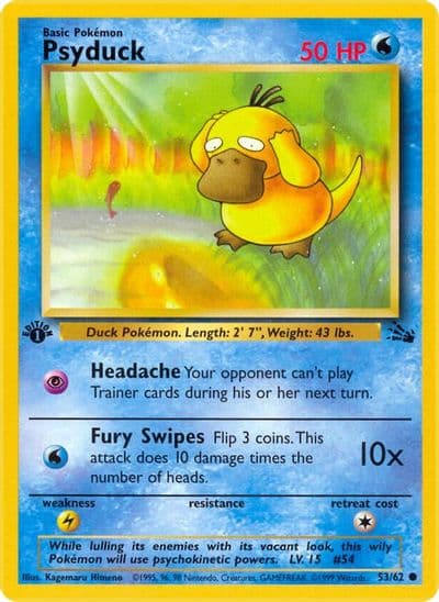 Psyduck Fossil Pokemon card