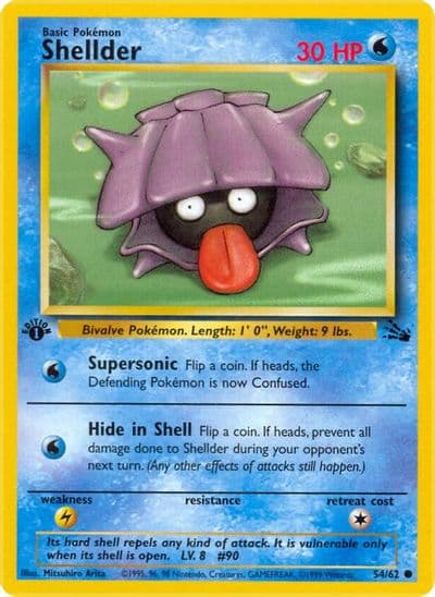 Shellder Fossil Pokemon card