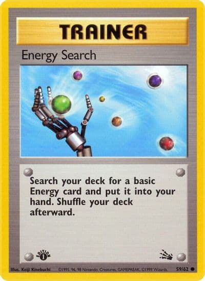Energy Search Fossil Pokemon card