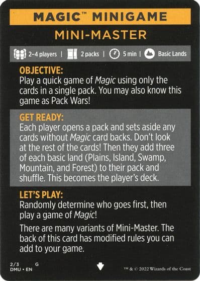 Magic Minigame Mini Master Dominaria United Magic card