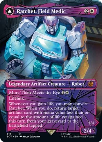 Ratchet Field Medic Shattered Glass Universes Beyond: Transformers Magic card