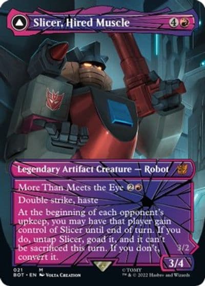 Slicer Hired Muscle Shattered Glass Universes Beyond: Transformers Magic card