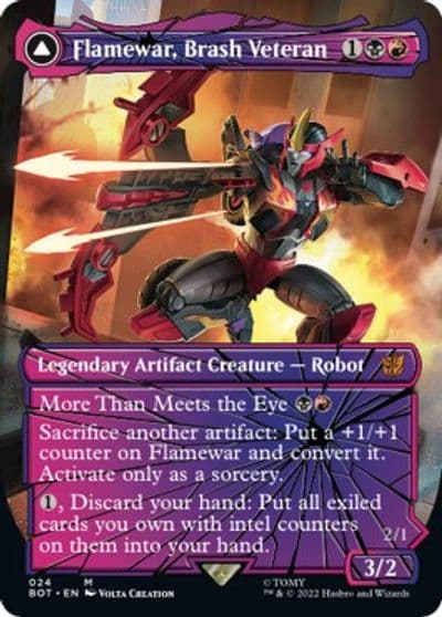 Flamewar Brash Veteran Shattered Glass Universes Beyond: Transformers Magic card