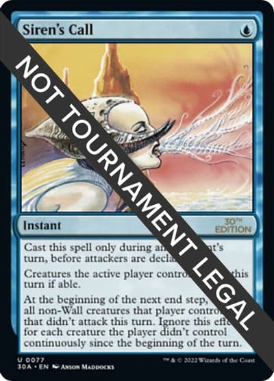 Sirens Call 30th Anniversary Edition Magic card