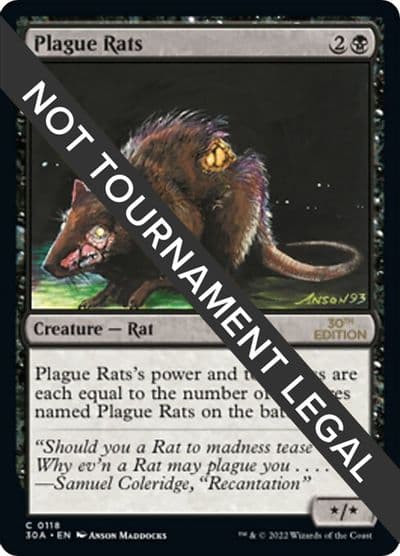 Plague Rats 30th Anniversary Edition Magic card