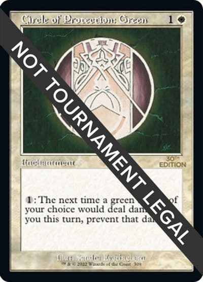 Circle of Protection Green Retro Frame 30th Anniversary Edition Magic card