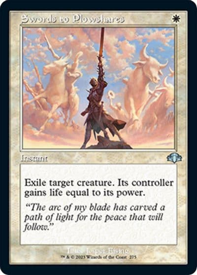 Swords to Plowshares Retro Frame Dominaria Remastered Magic card