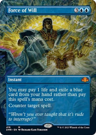 Force of Will Borderless Dominaria Remastered Magic card
