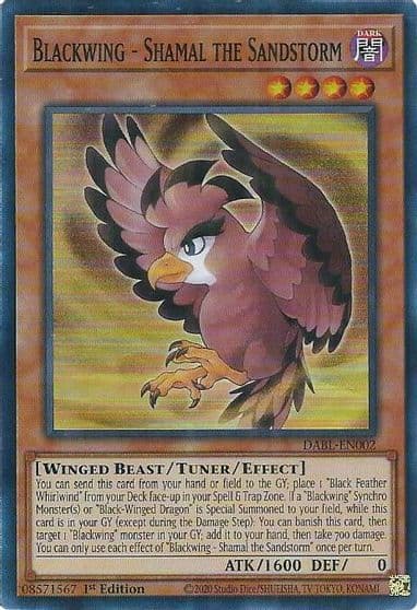 Blackwing Shamal the Sandstorm Darkwing Blast Yu-Gi-Oh! card